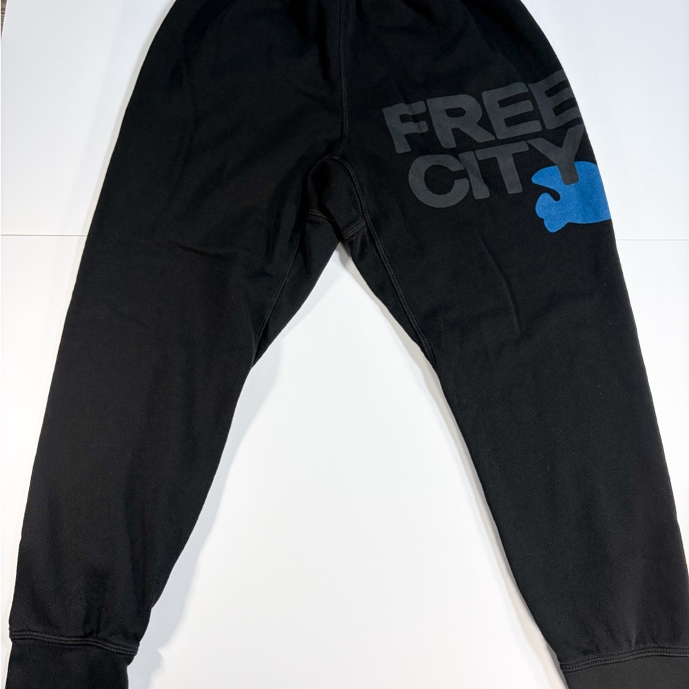 FreeCitt Kids Black Joggers with Blue Accent